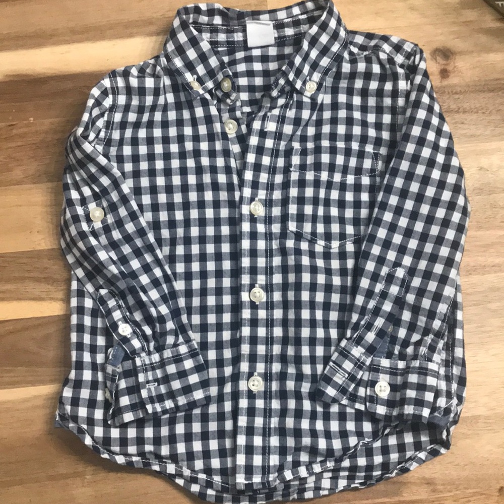 Gap Navy Gingham Button Up (2T)